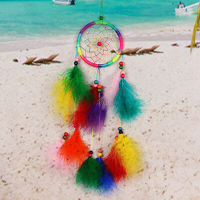 Colorful Dream Catcher Feather Craft Handmade Home Hanging Gifts Cheap Sale Gift
