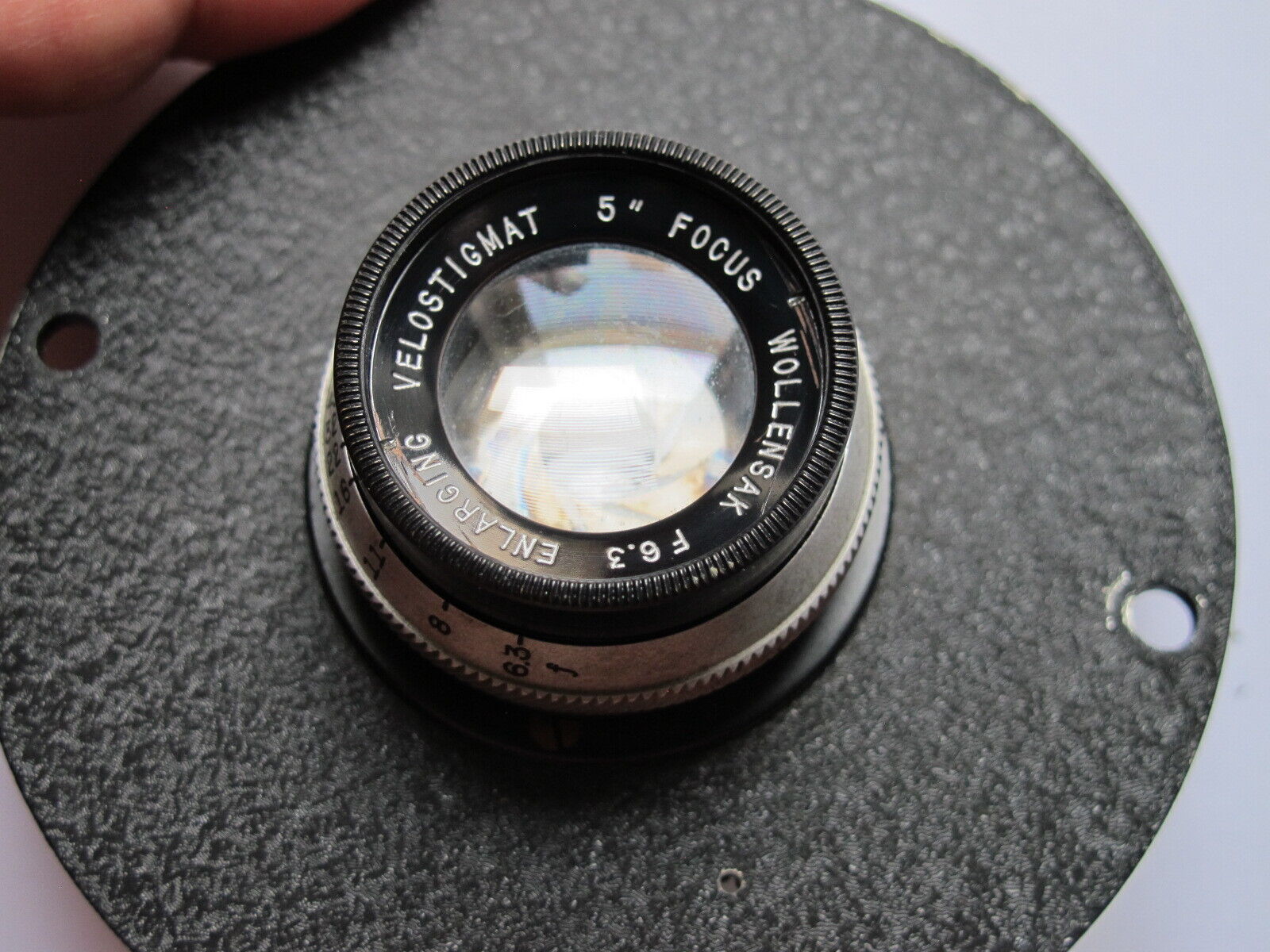 Wollensak Enlarging Velostigmat 5 Inch Focus F6.3 Lens - W Board - Dark Room