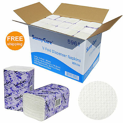 Sunnycare #5961  V-fold White Dispenser Paper Napkin  6000/cs