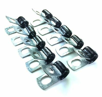 3/16" Brake Line Clip Set. Pack Of 10. Steel With Rubber Insulation